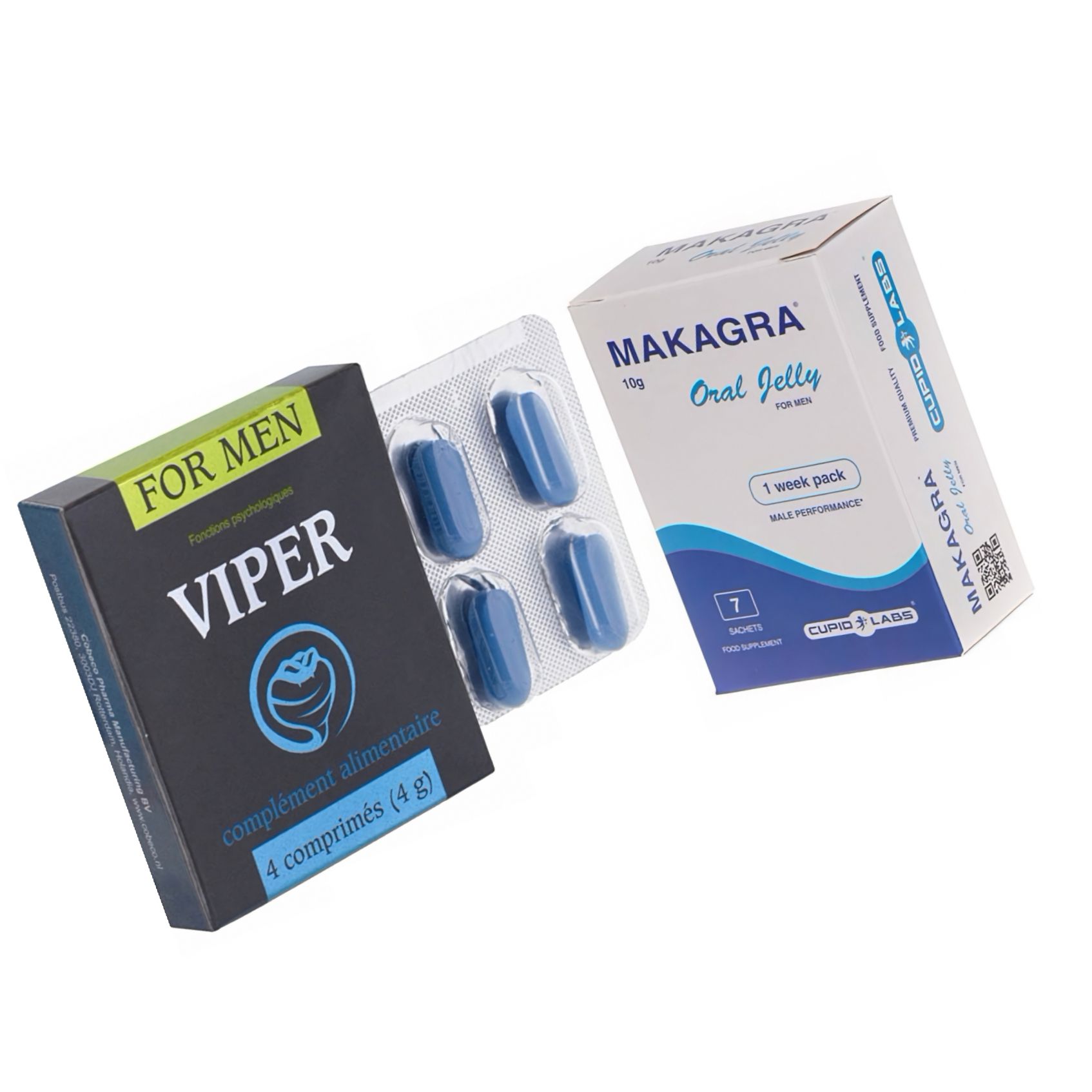 Pachet Stimulent Makagra Oral Jelly 10g + Pastile Potentă Viper FR 4 capsule
