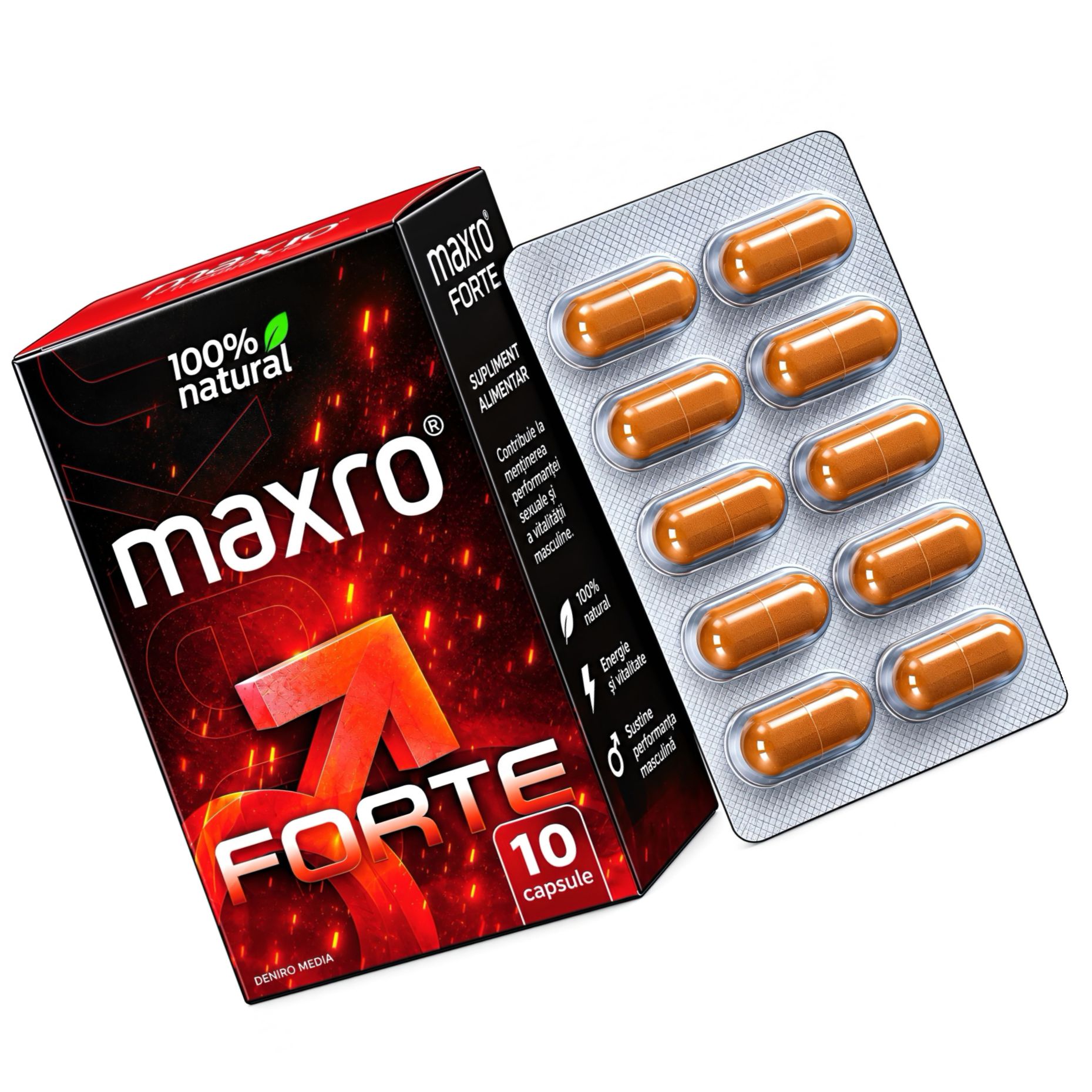 Pastile MaxRo FORTE Pentru Potență Bărbați 10 buc