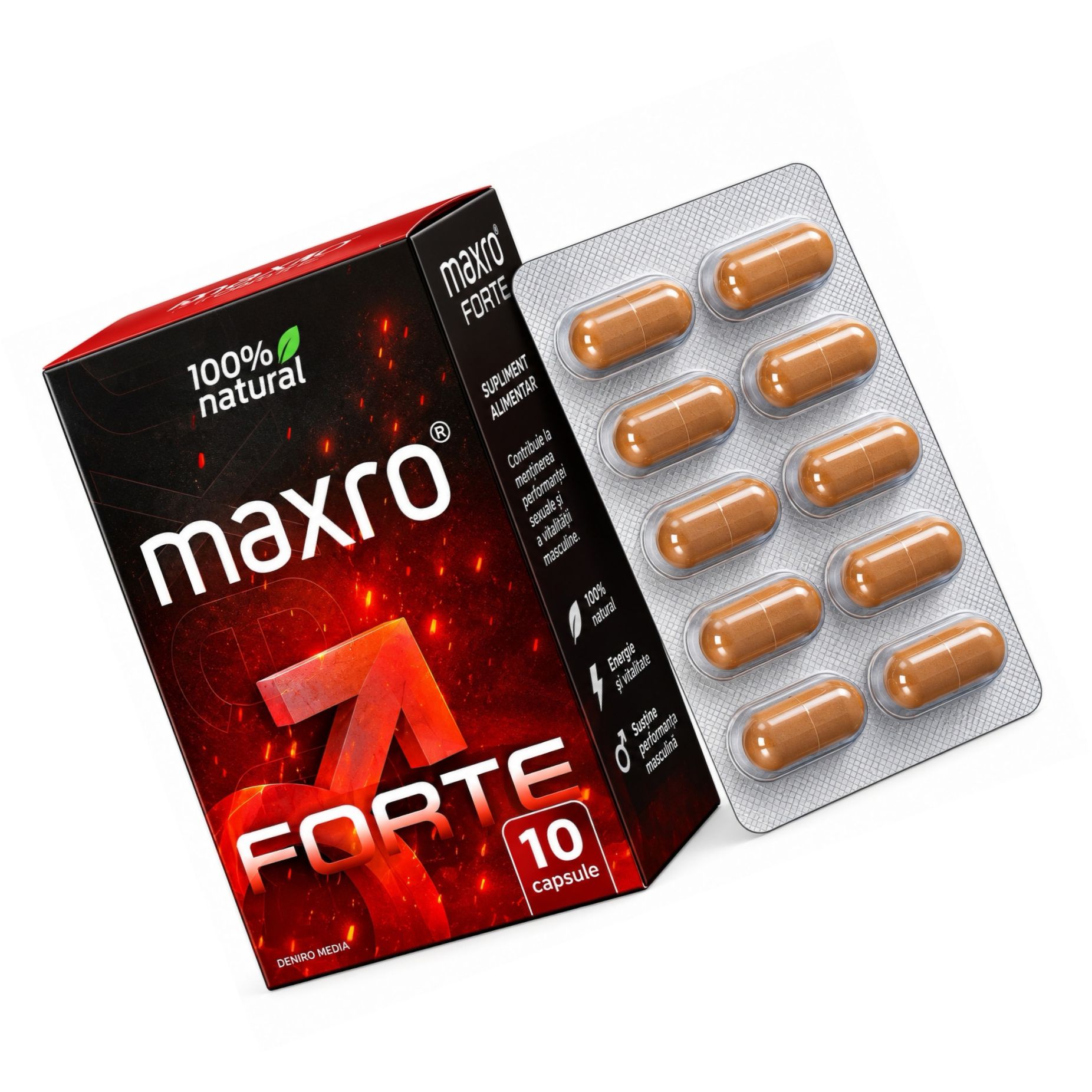 Pastile MaxRo FORTE Pentru Potență Bărbați 10 buc