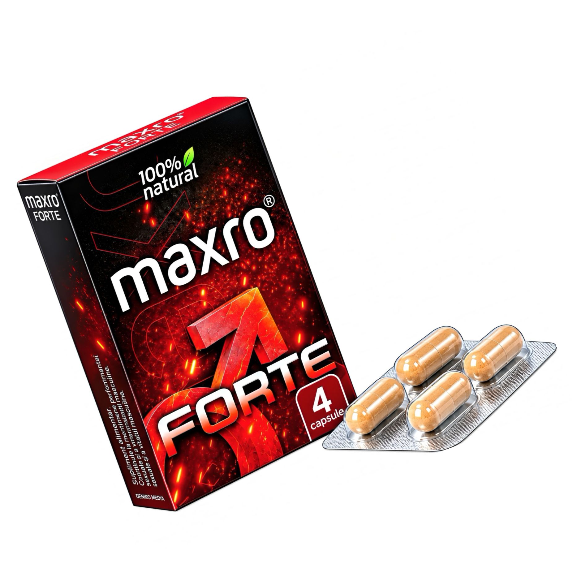 Pastile MaxRo Forte Pentru Potență și Erecție 4buc