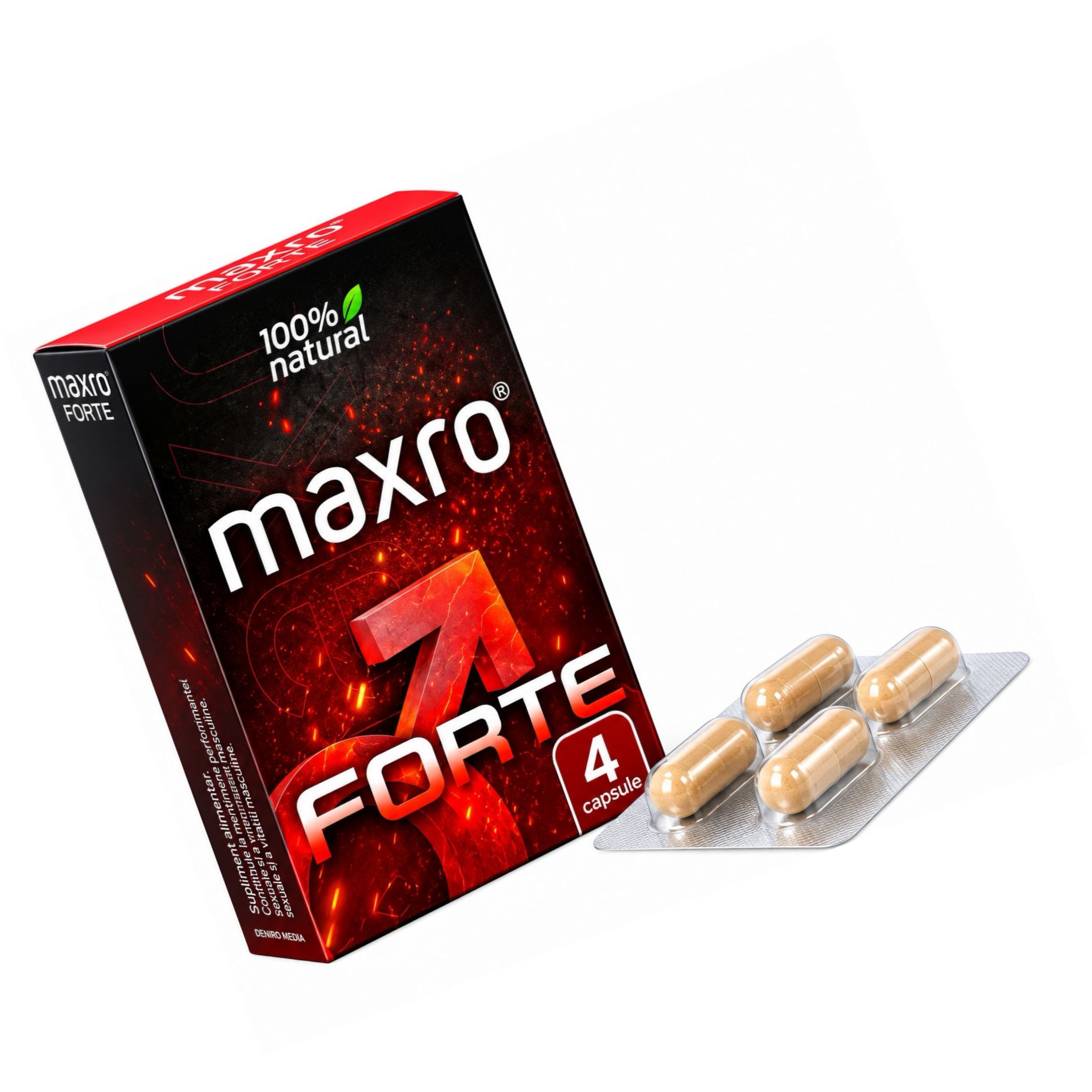 Pastile MaxRo Forte Pentru Potență și Erecție 4buc
