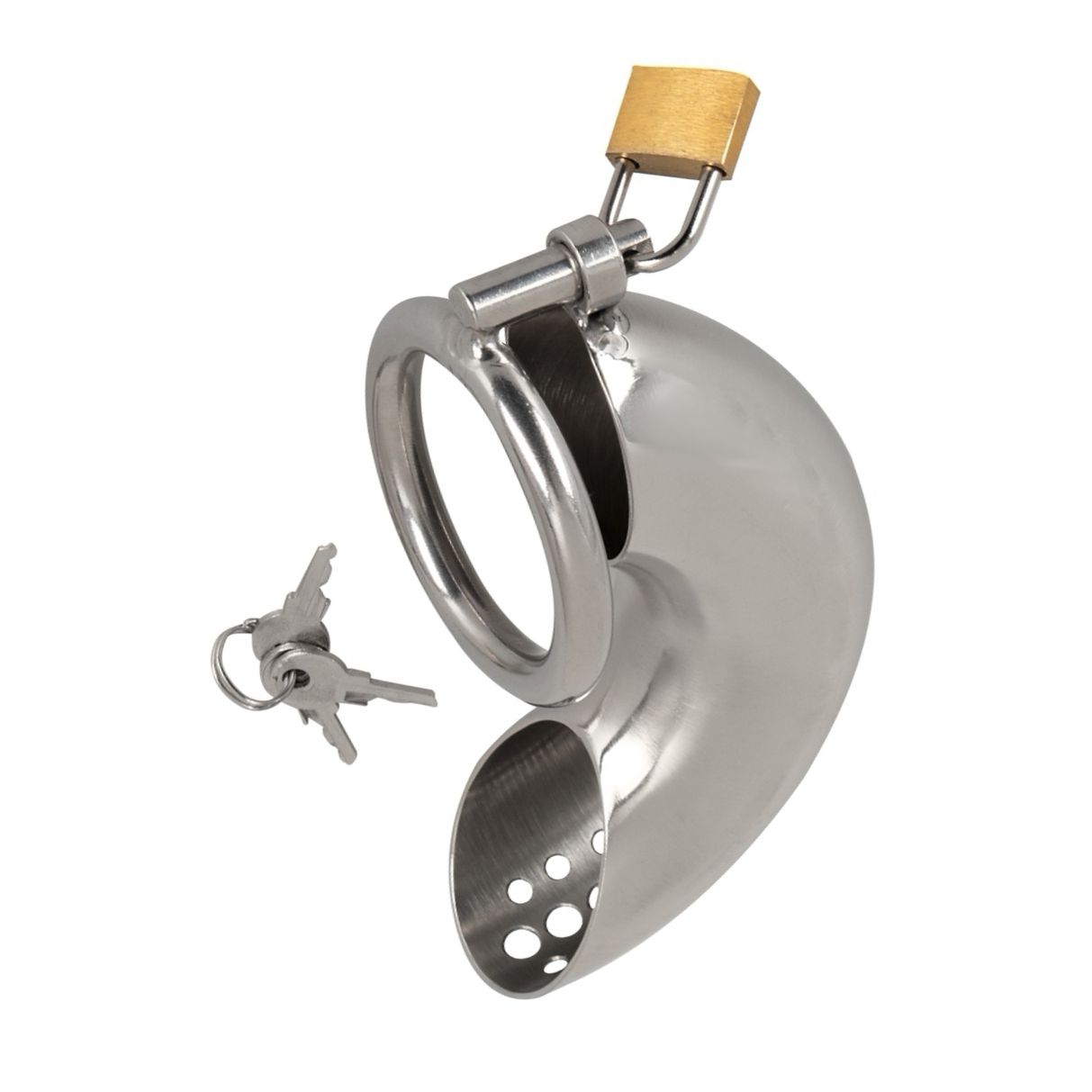 Penis cage curved Argintiu