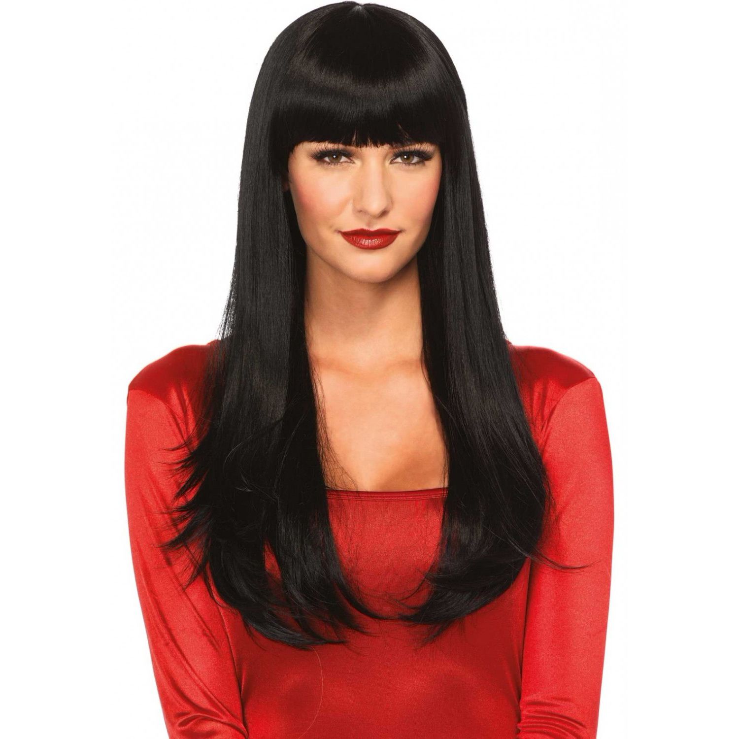 Perucă Bangin Long Straight Neagră