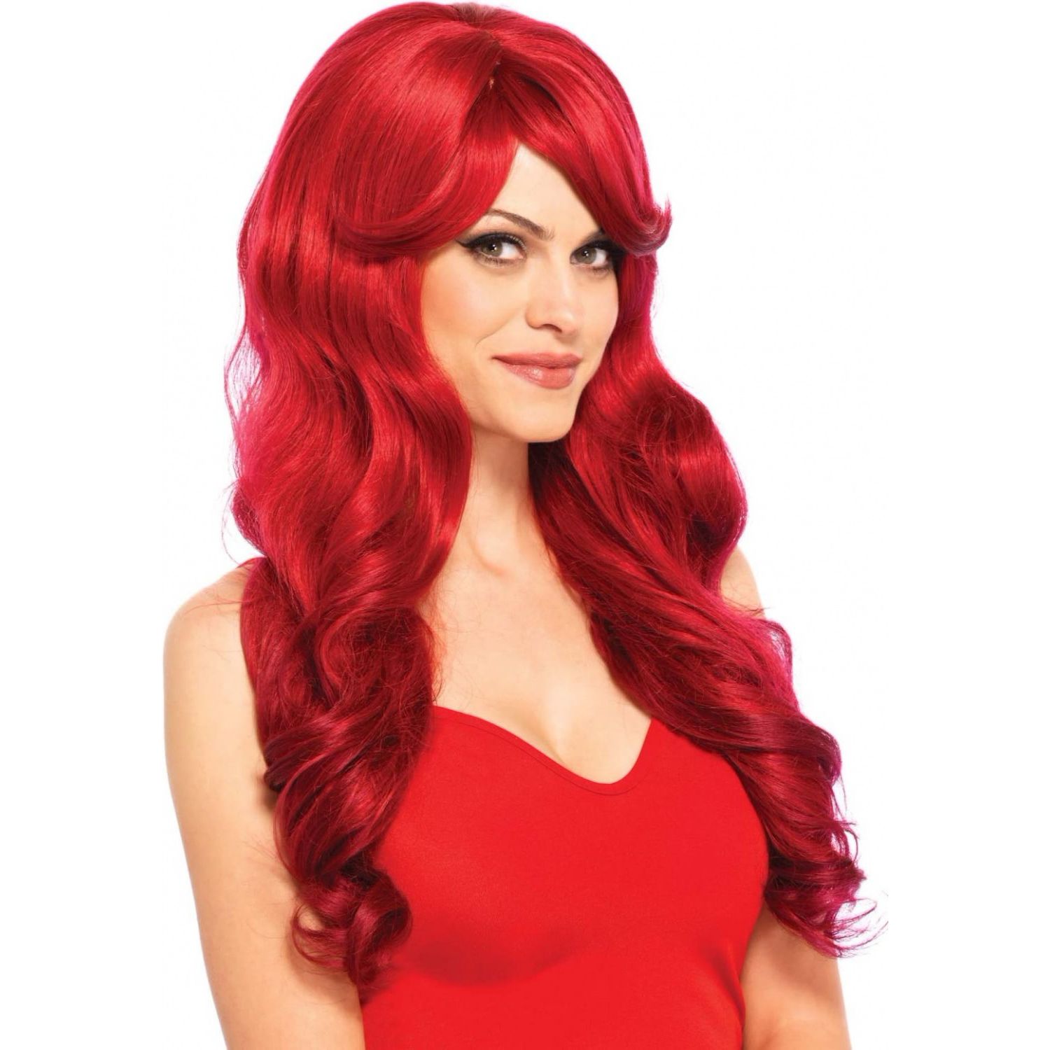 Peruca Leg Avenue Long Wavy Wig Rosu