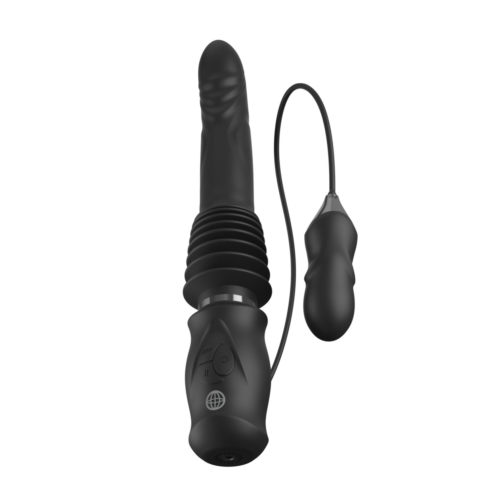 Pipedream Vibrator De împingere 7.6 cm, 10 Moduri, USB C Negru