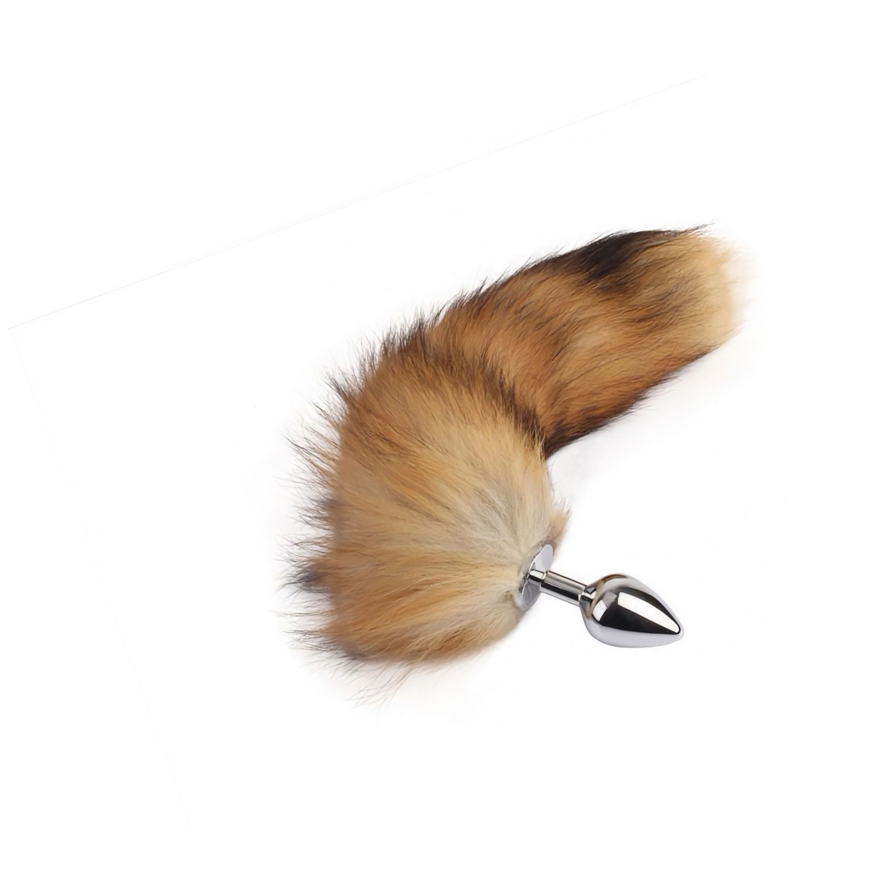 Plug Anal Aluminiu cu Coadă Blăniță 43 cm Fluffy Fox