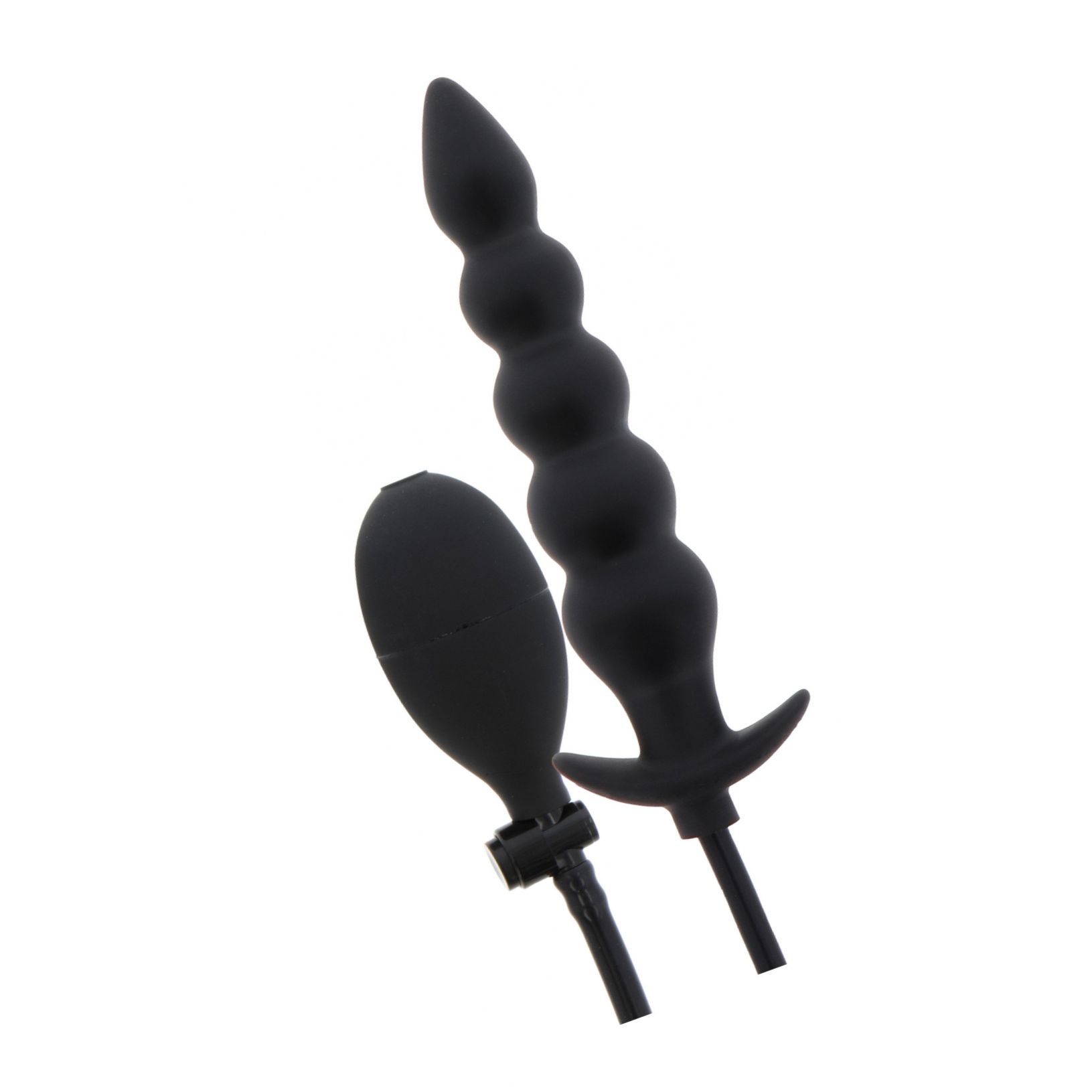 Plug Anal Gonflabil Striat Negru | 18.5–23 cm