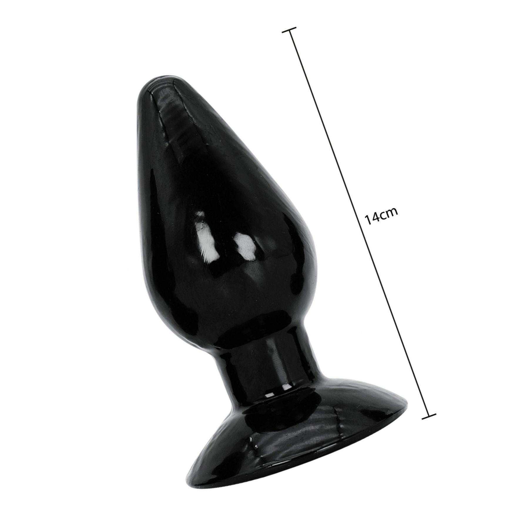 Plug Anal XXL 14 cm — Negru, Bază Lată Pentru siguranță