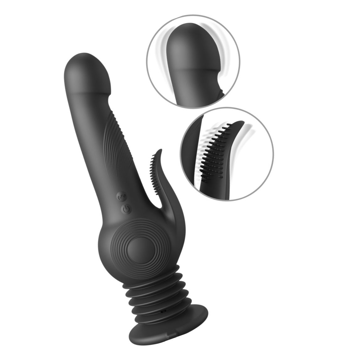 Pogo Thruster – Vibrator 3 Viteze, 10 Moduri, USB, Ventuză Negru