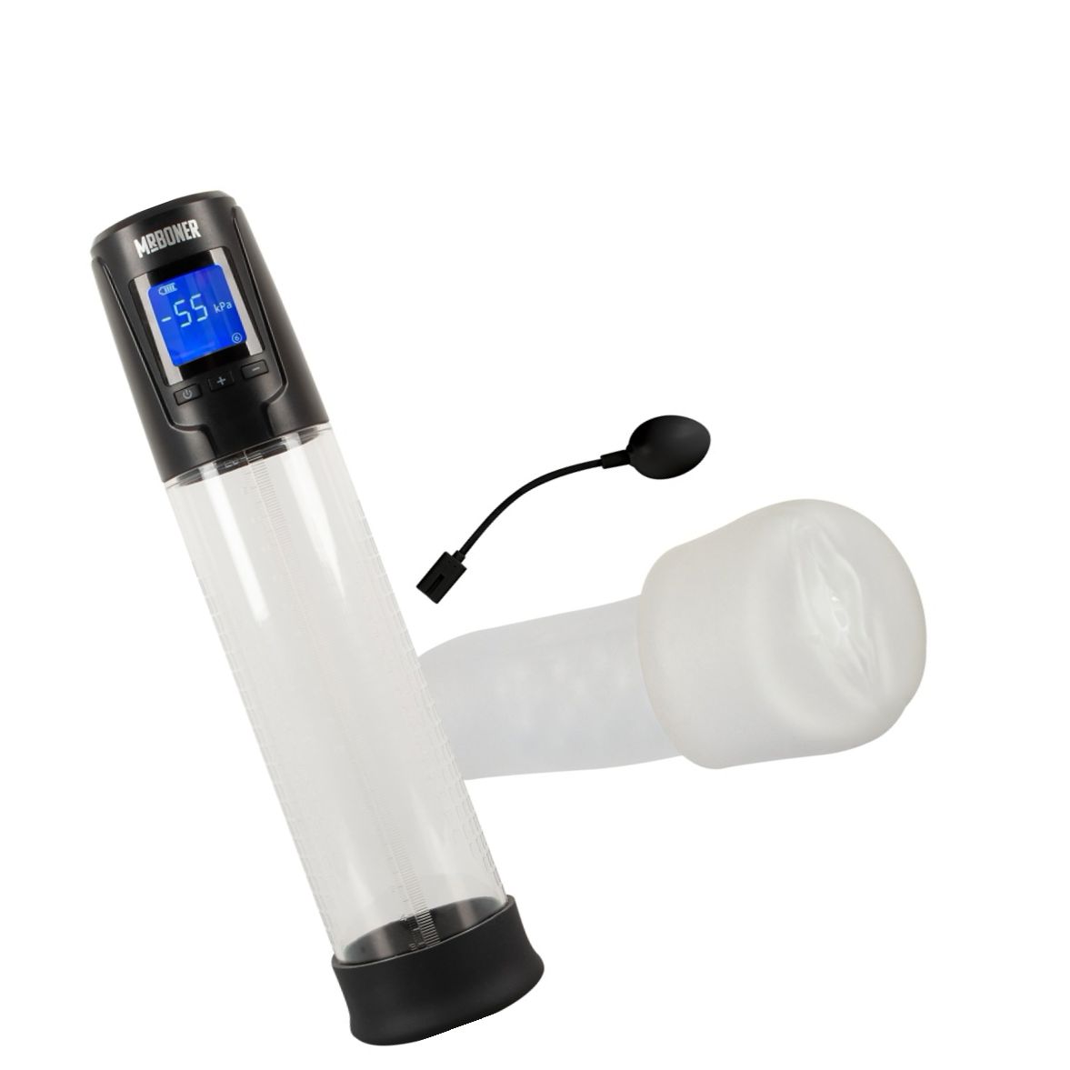 Pompa Pentru Penis Mister B. 6 Trepte, 8 Moduri, Reîncărcabilă Transparent