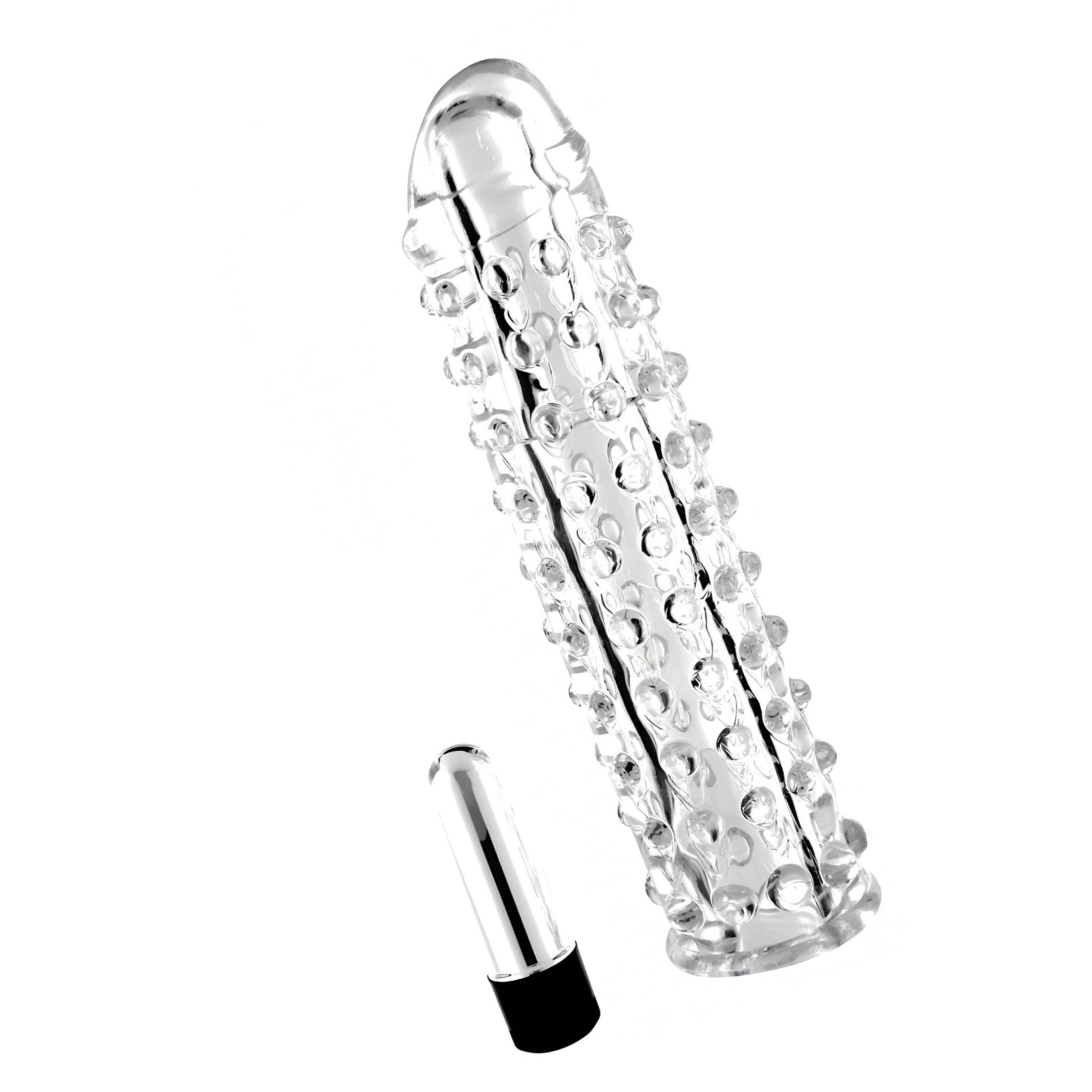 Prelungitor Penis Silicon Vibro Sleeve Transparent