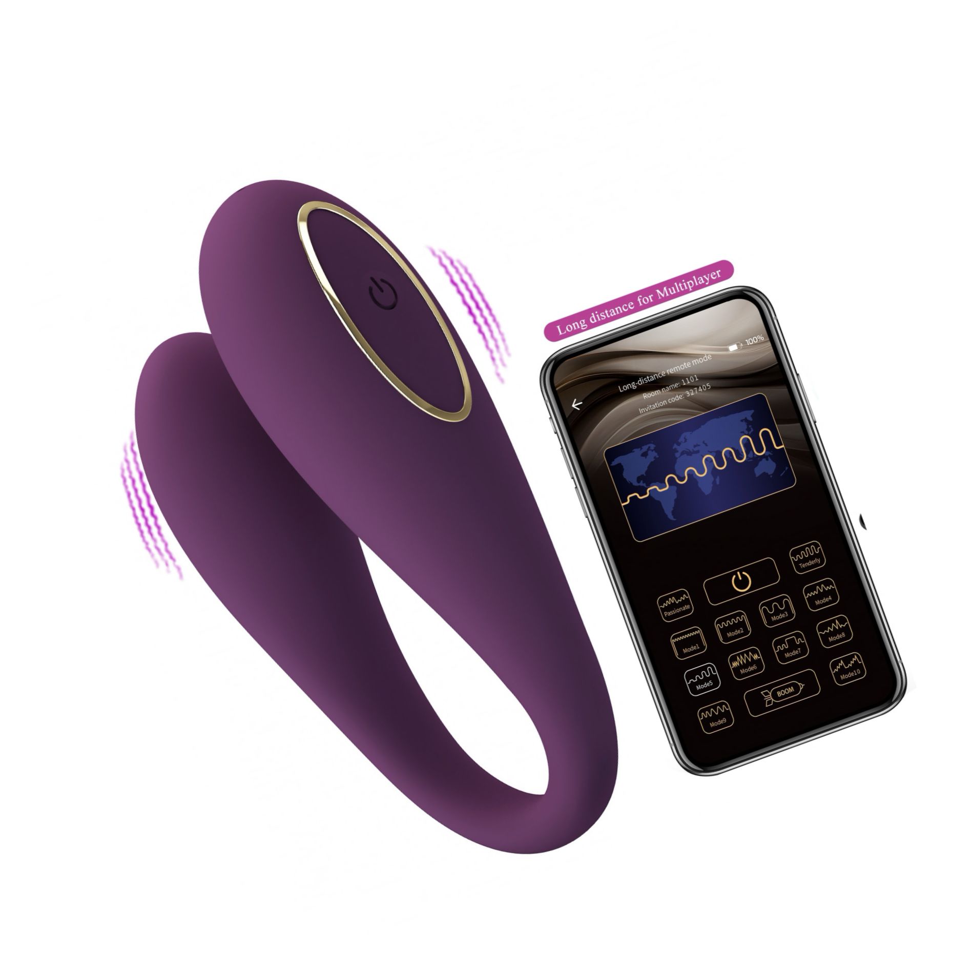 Pretty Love August Vibrator cu Aplicație 12 Funcții Mov