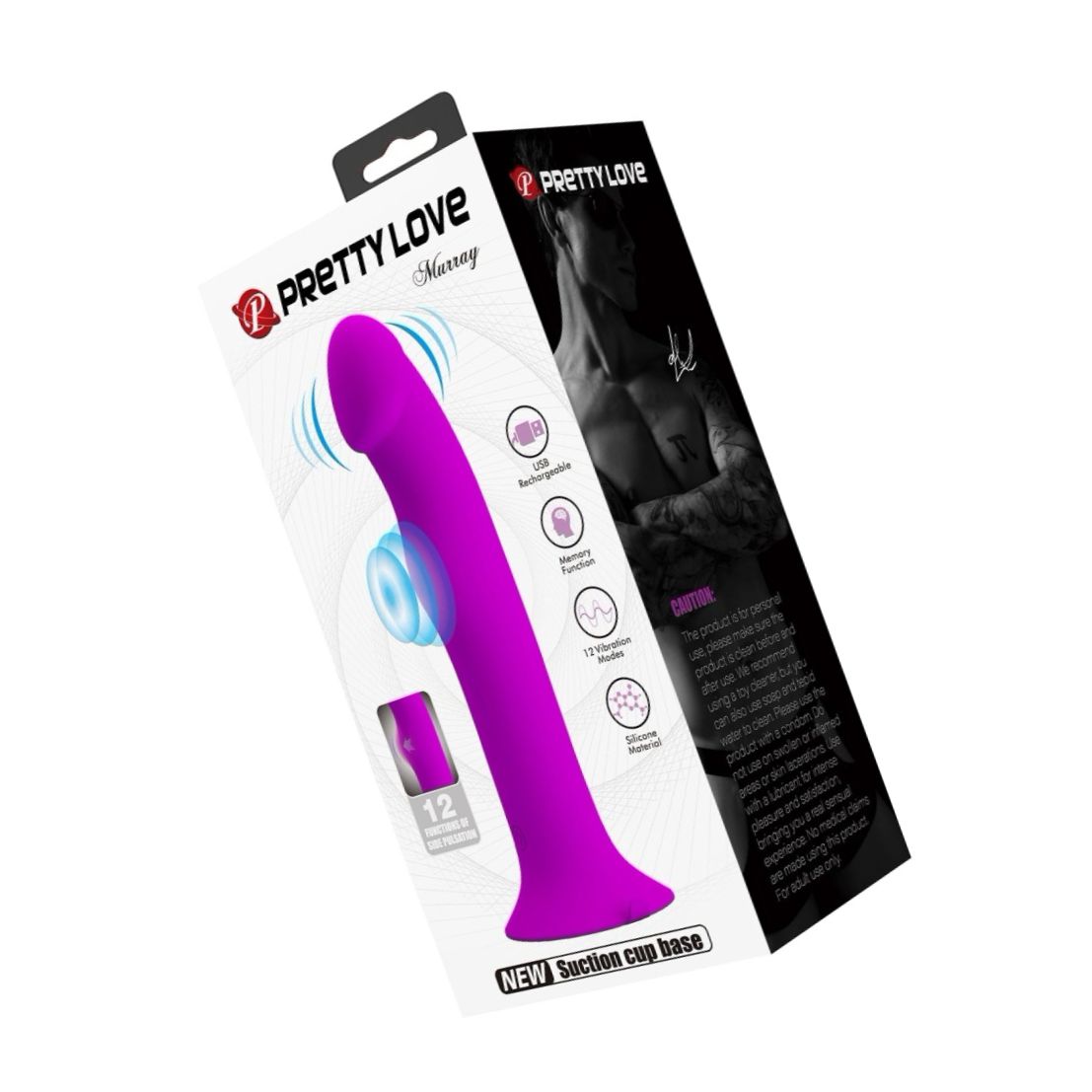 Pretty Love Murray – Dildo Vibrant Mov, 12 Moduri, USB
