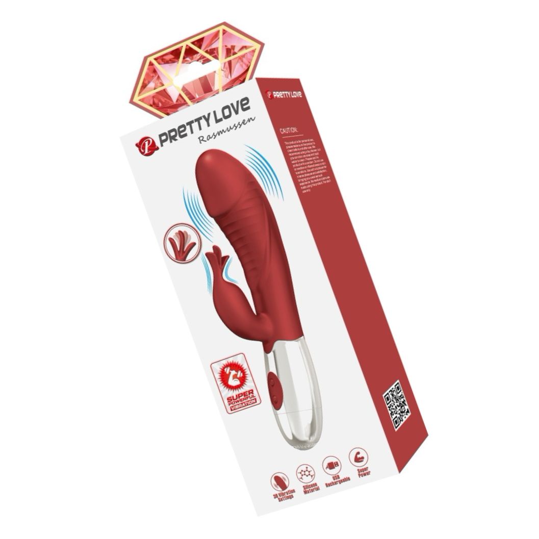 Pretty Love Rasmussen — Stimulator Dual, 30 Moduri (Roșu)
