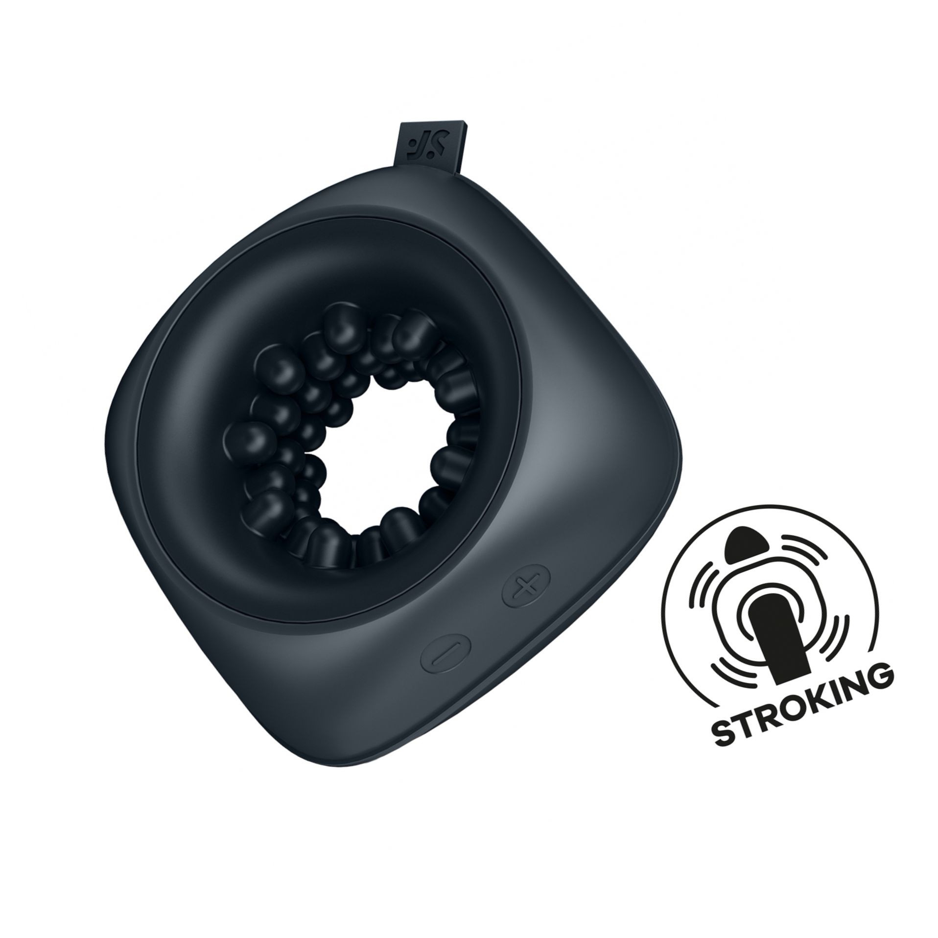 Masturbator Cu Vibratii Ring Stroker Negru