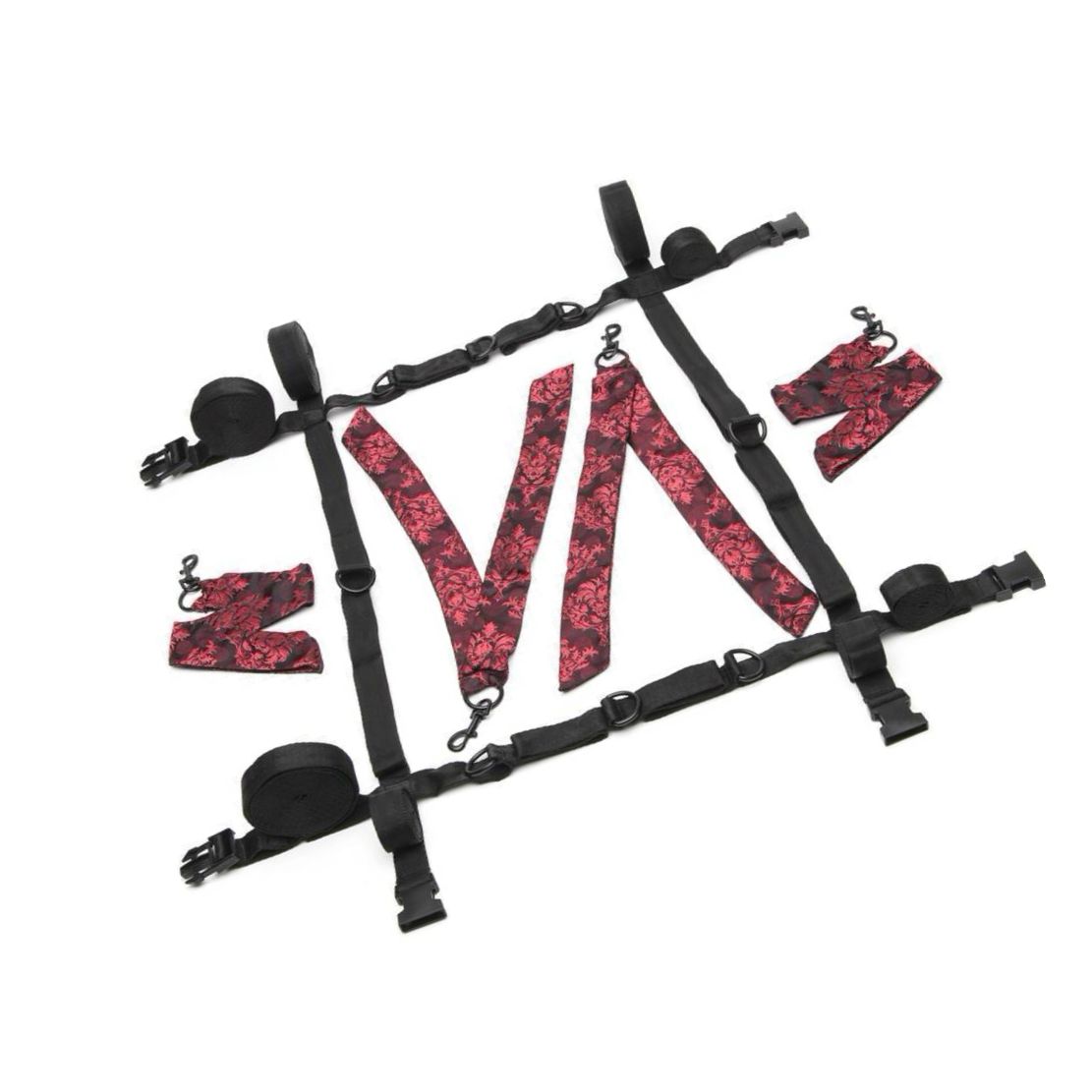 Scandal Set Imobilizare Pat 8 Puncte – Negru CalExotics