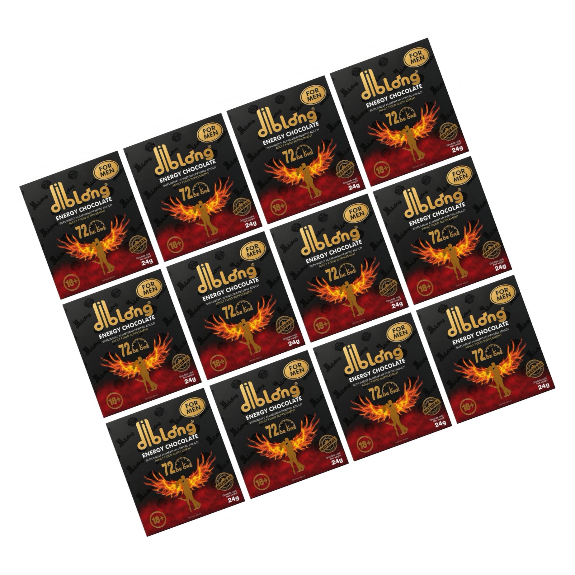 Set 12 x Ciocolată Afrodisiacă Pentru Bărbați Diblong 24g