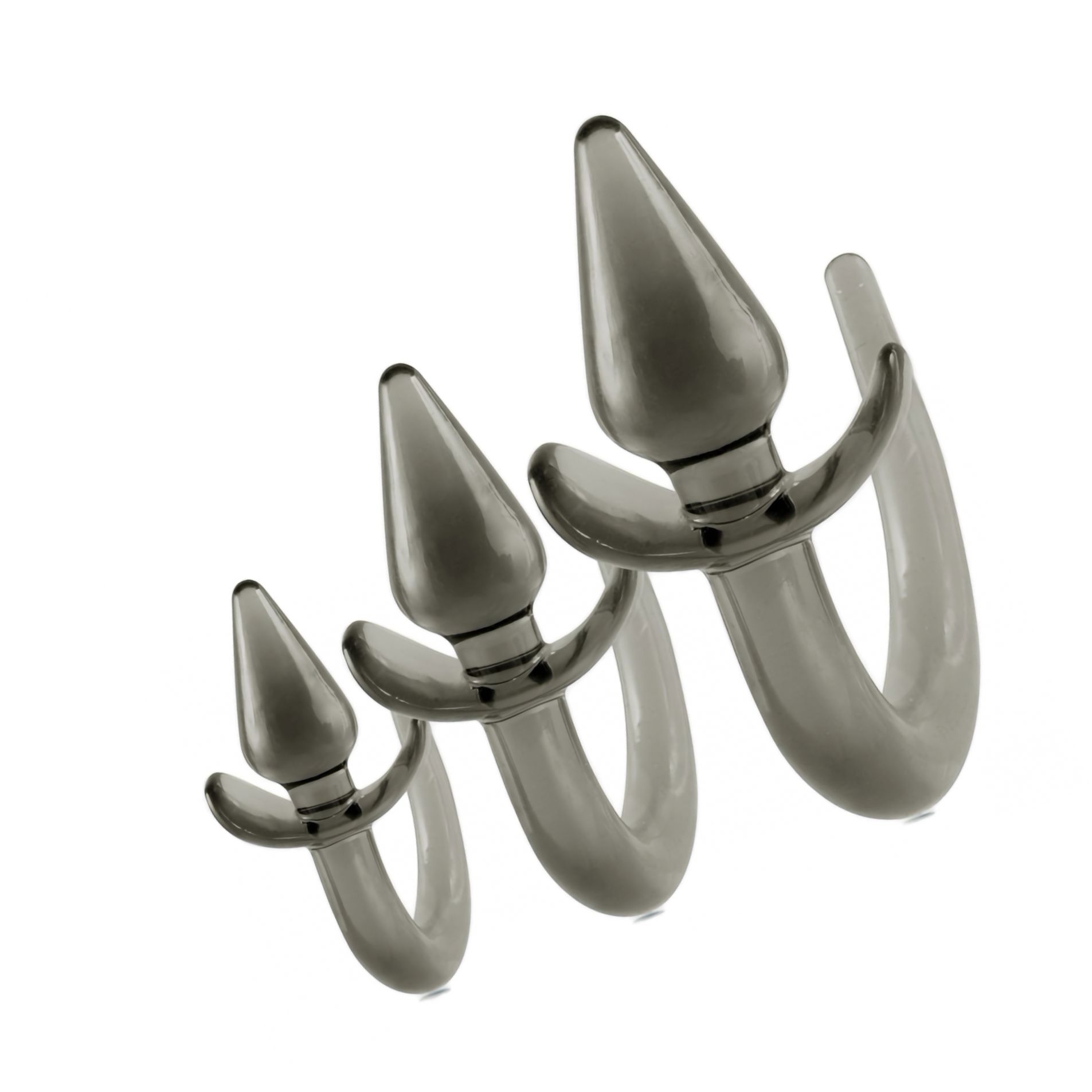 Set 3 în 1 Plug Anal cu Cozi Decorative Gri