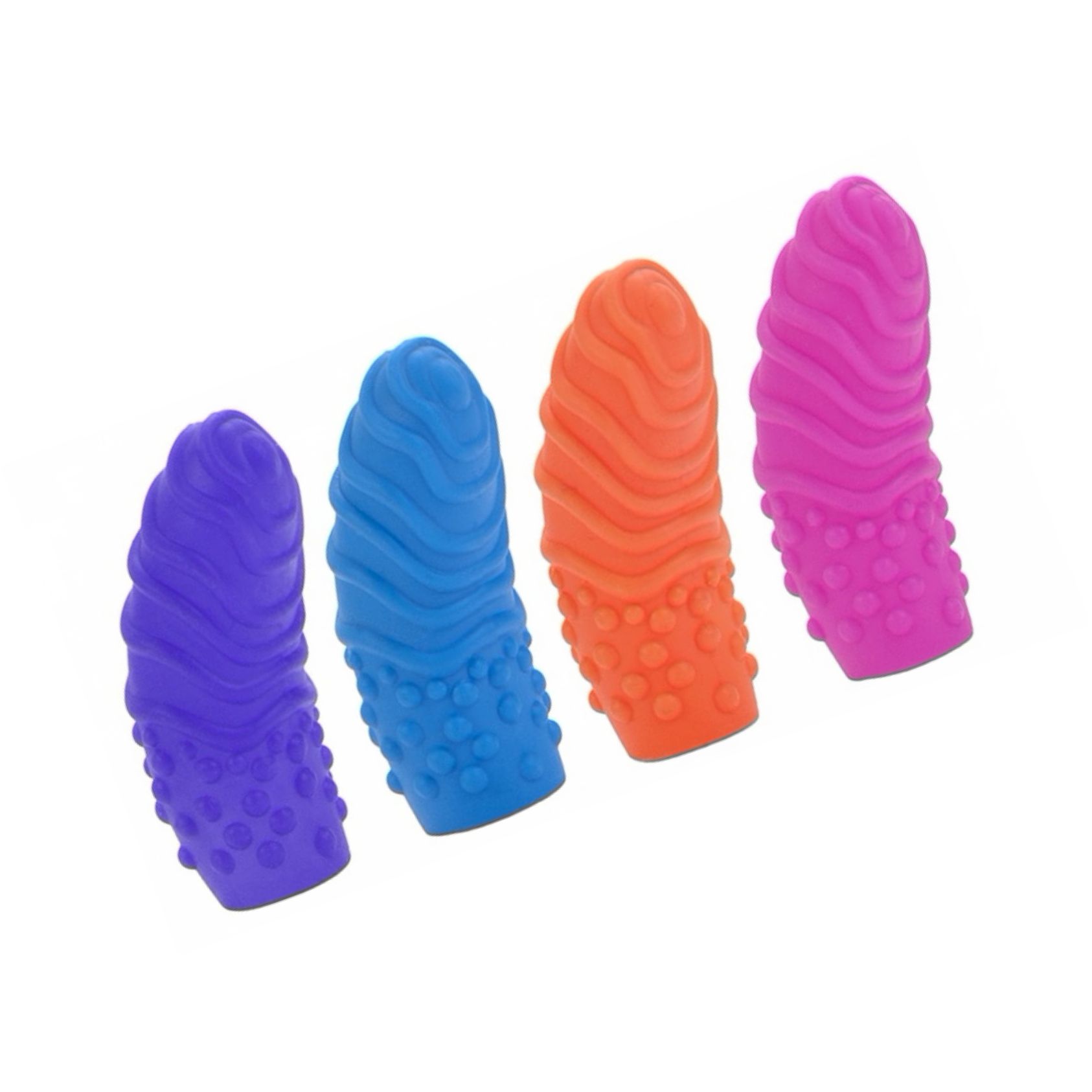 Set 4 Stimulatoare Silicone Finger Swirls Diverse