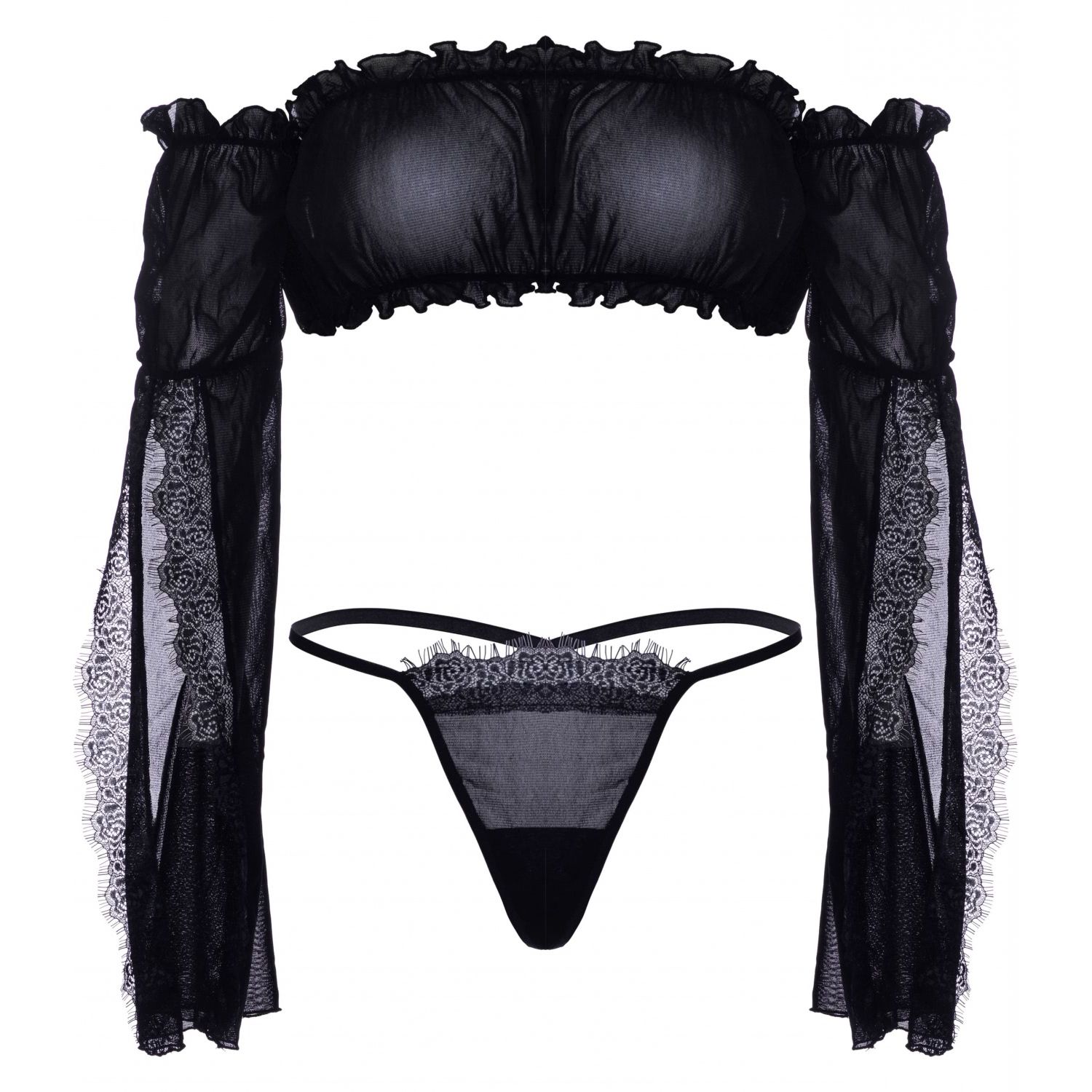 Set Leg Avenue Mesh Bandeau Negru