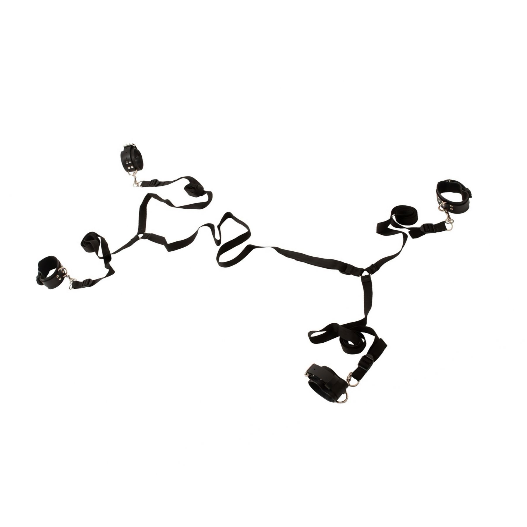 Set Restricții Pentru Pat H Belt și Cătușe Negru