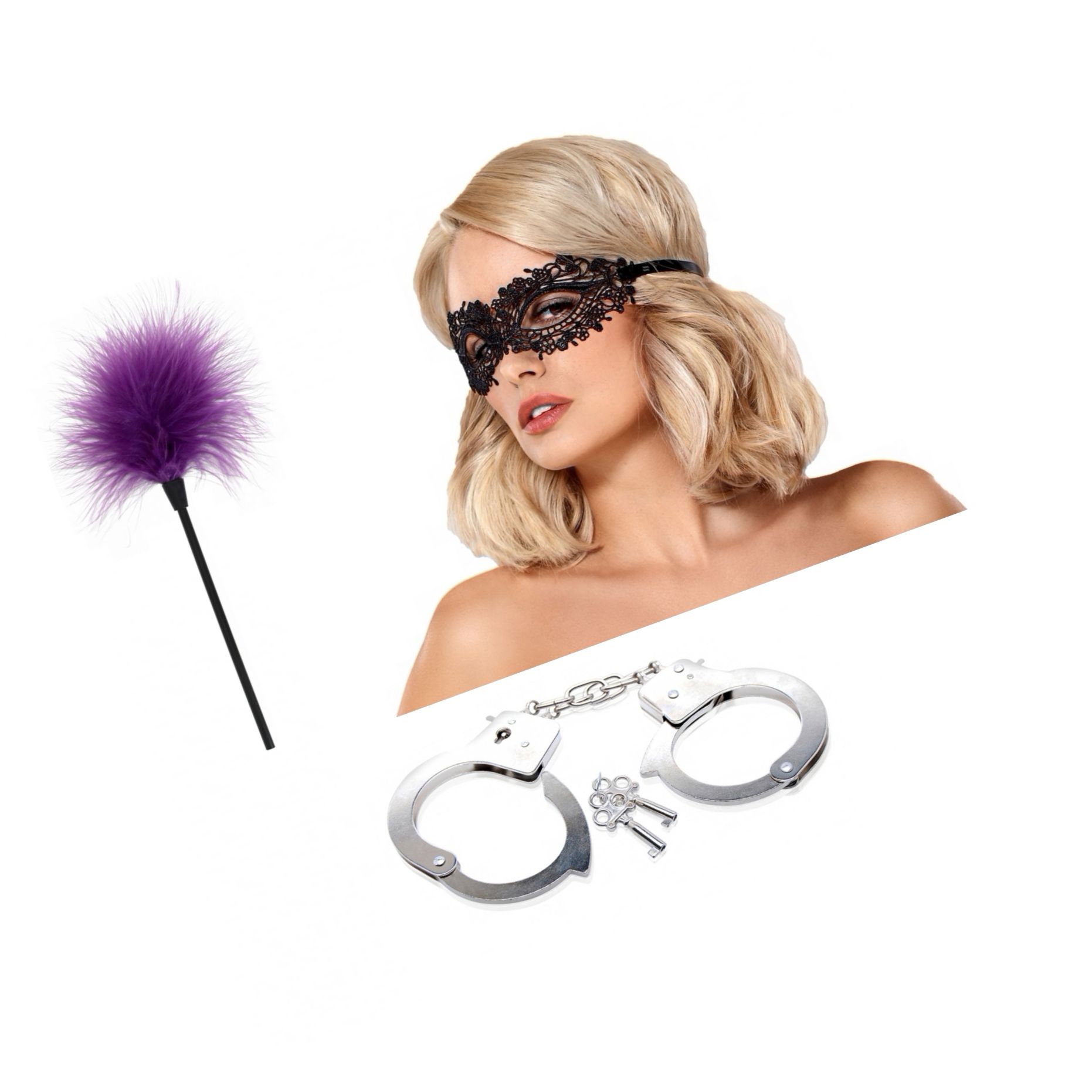 Set Seducție Intensă: Pene, Mister și Control