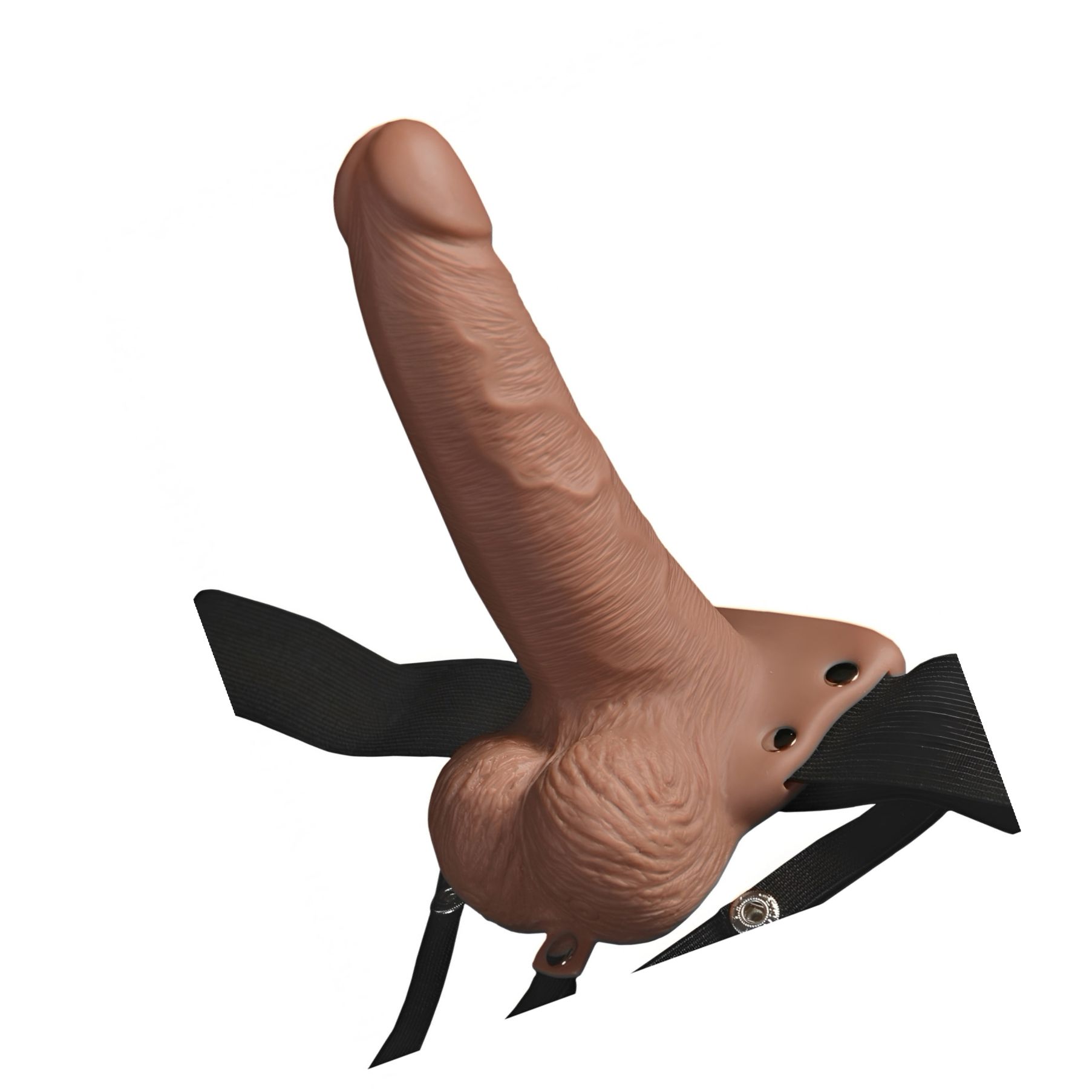 Strap On Hollow Rechargeable Fetish Fantasy 18 cm Caramel