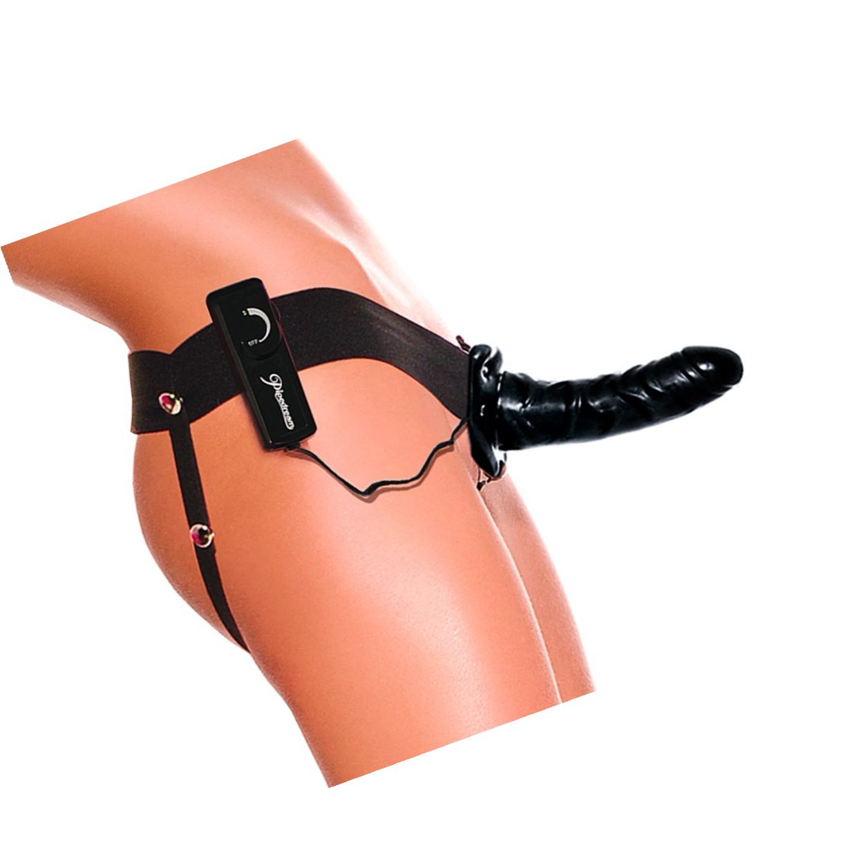 Strap On Vibrații Hollow For Him Or Her Negru