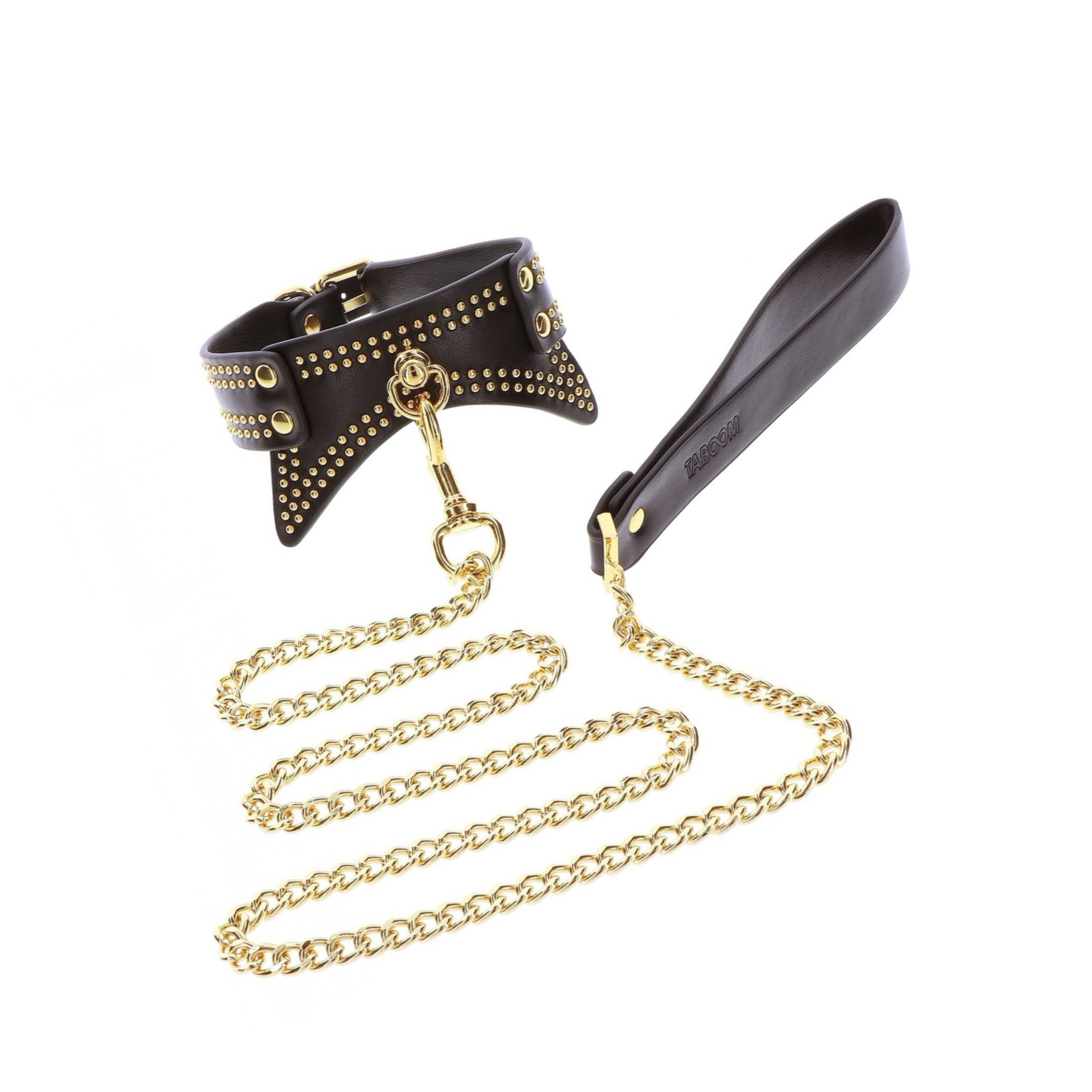 Zgardă și Lesă Taboom Vogue Negru cu Nituri Aurii