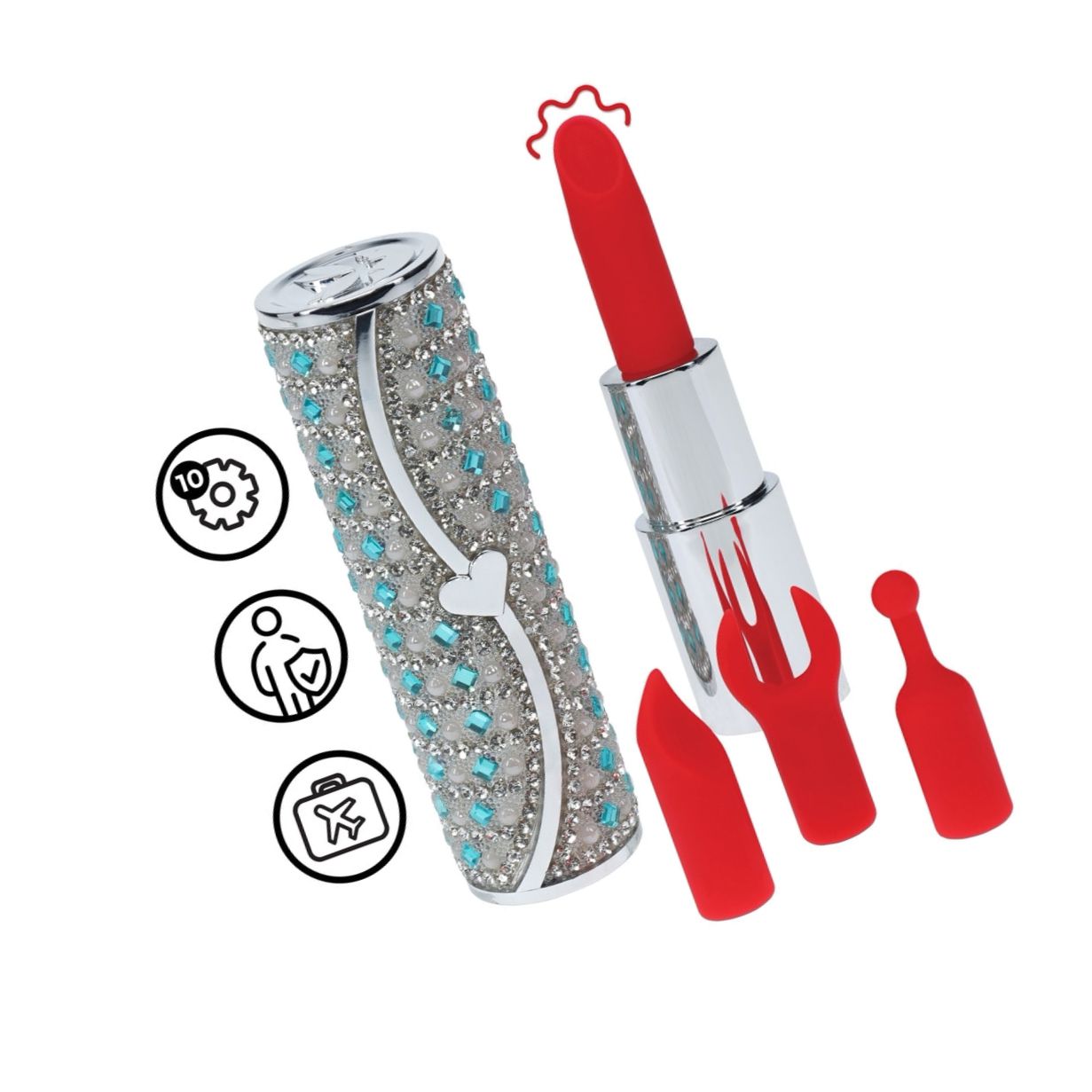 Tiffany Ruj Vibrator 5 Moduri Discret Reîncărcabil Roșu