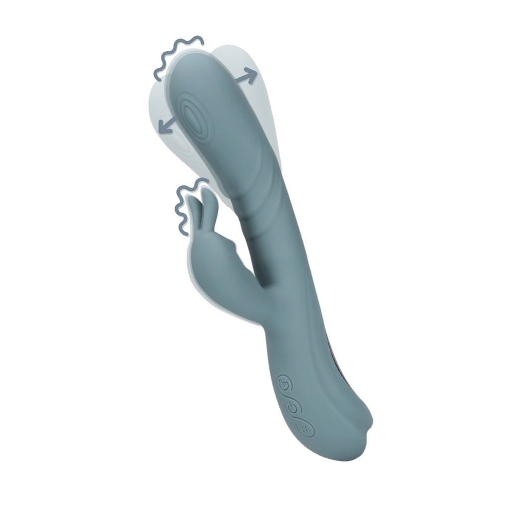 Vibrator Rabbit Loveline By Shots Pentru Stimulare Dublă Gri