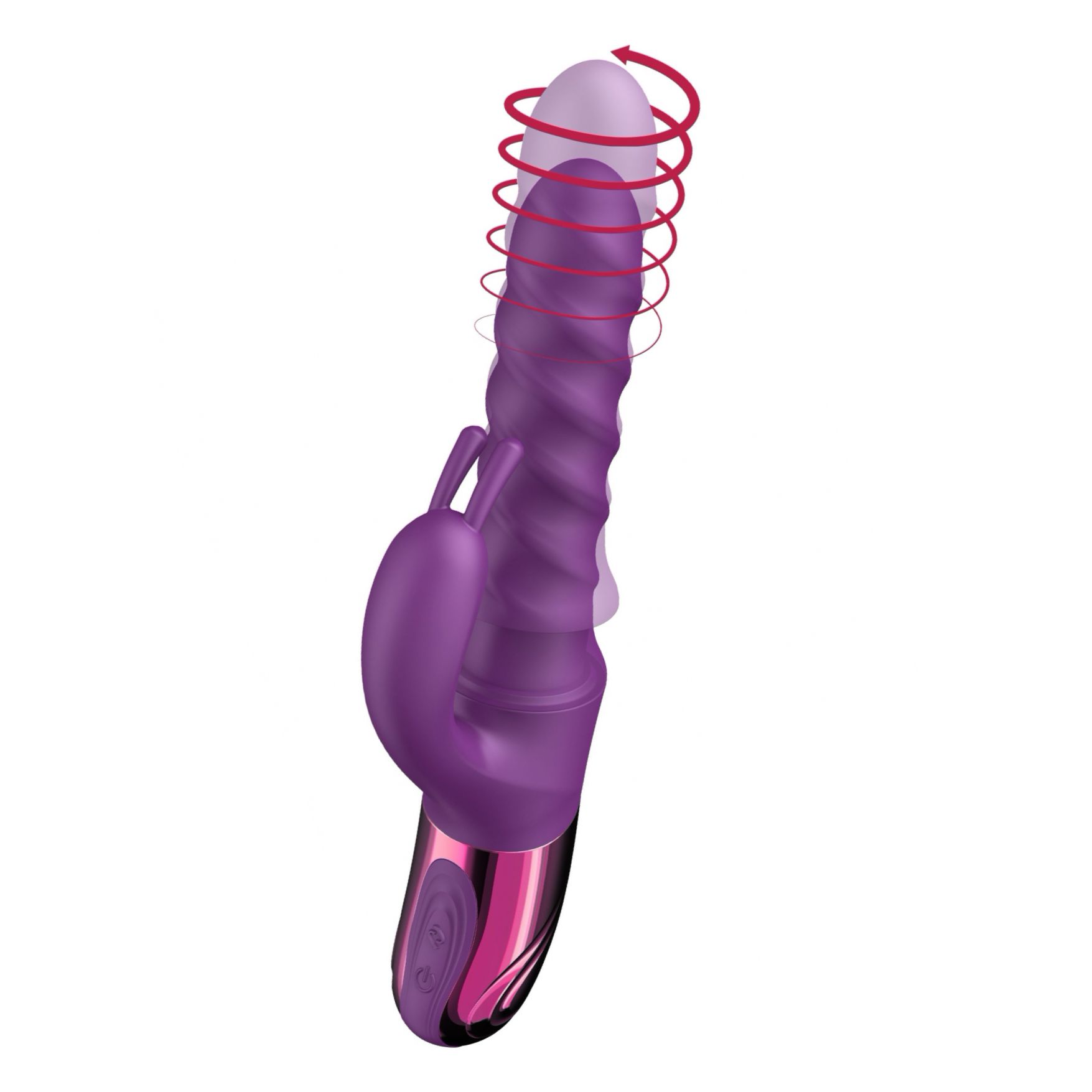 Vibrator Rotativ Cu Împingere Swirl Rabbit