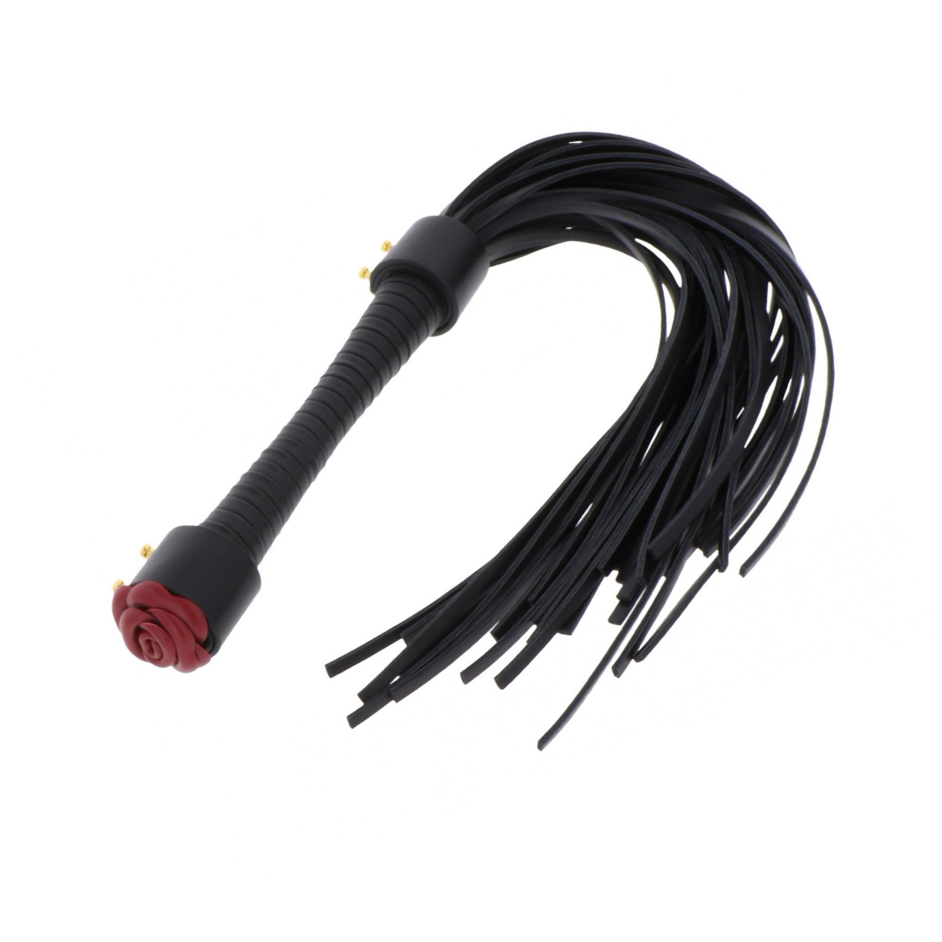 Taboom Wild Roses — Flogger Negru cu Trandafir Din Piele