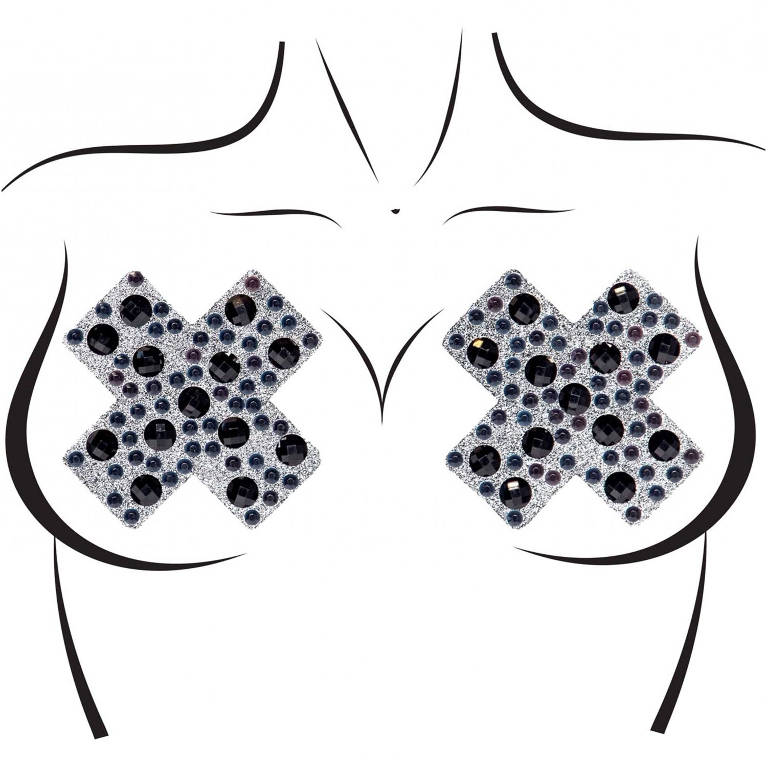 X Factor Nipple Jewels Sticker Negru