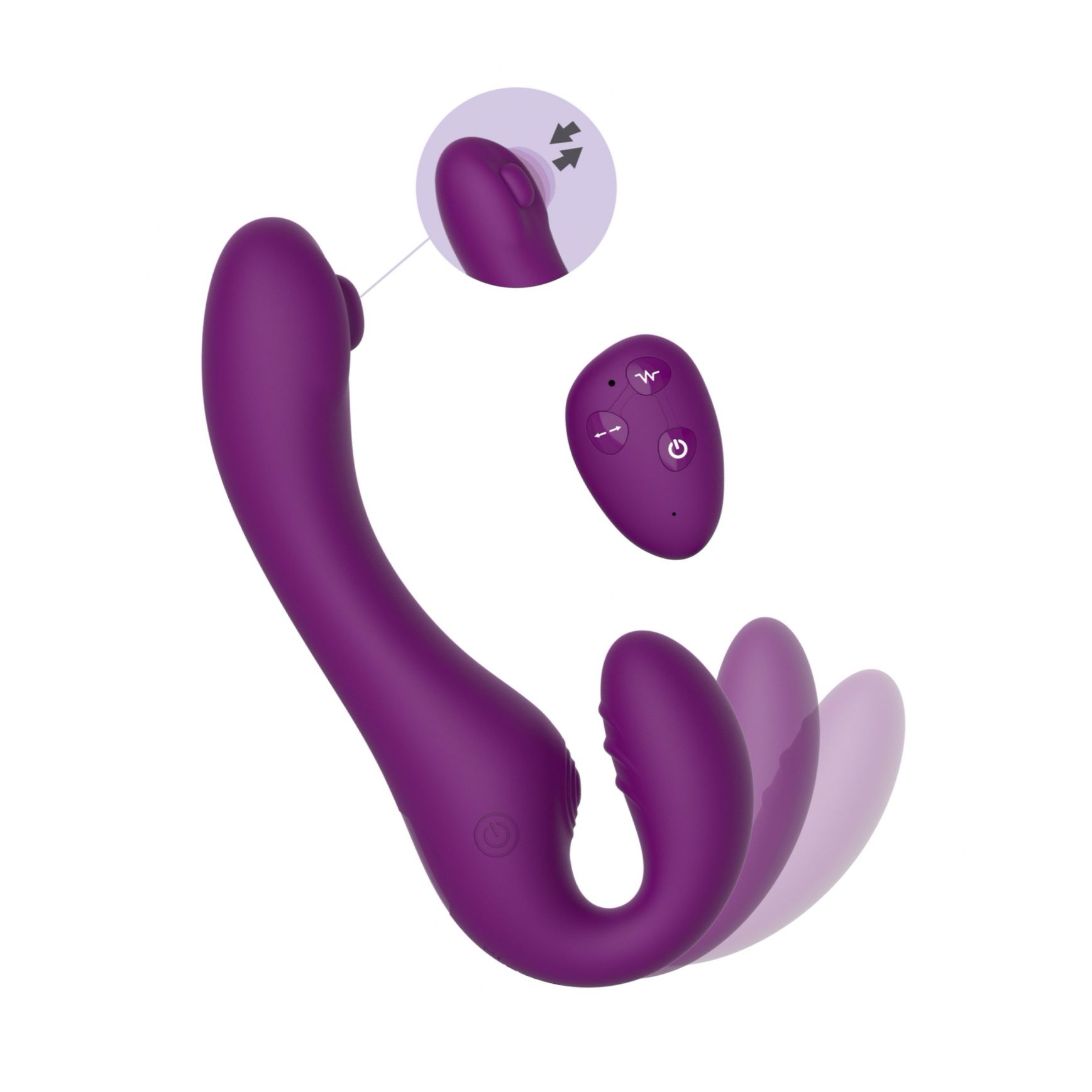 XOCOON Strapless Pulse Vibe Mov – 3 Motoare, Telecomandă