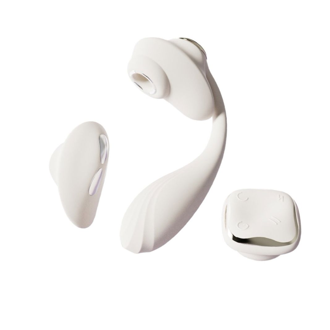 ZALO DEYA Vibrator Purtabil cu Telecomandă și Suctiune Ivory