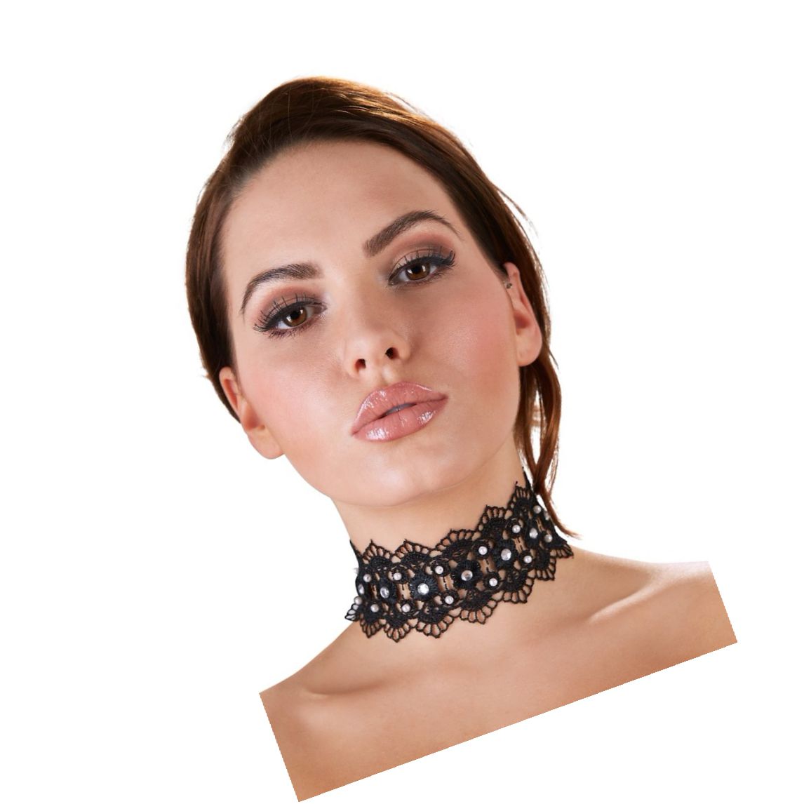 Zgarda Choker Rhinestones Negru