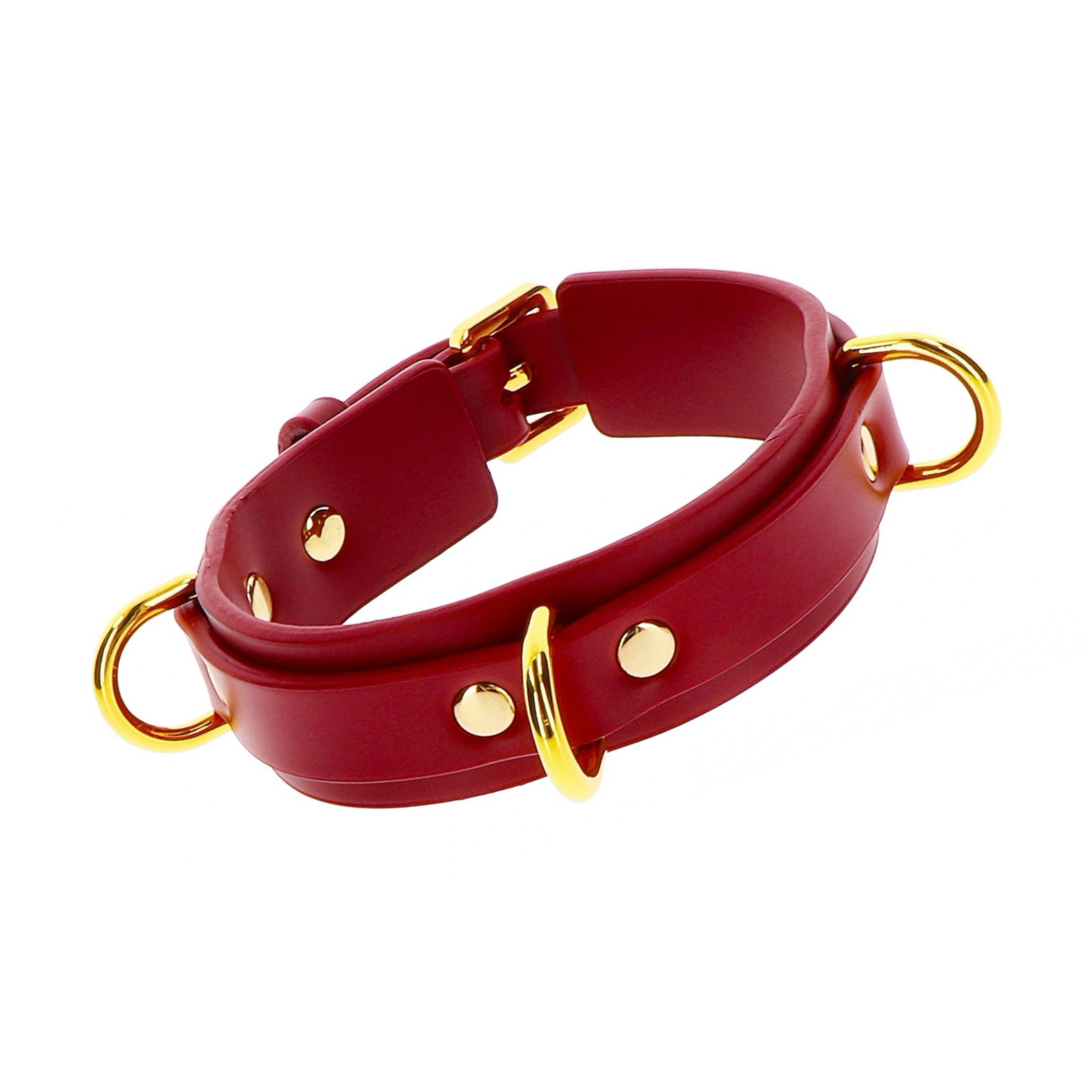 Zgarda D-Ring Collar Deluxe Rosu