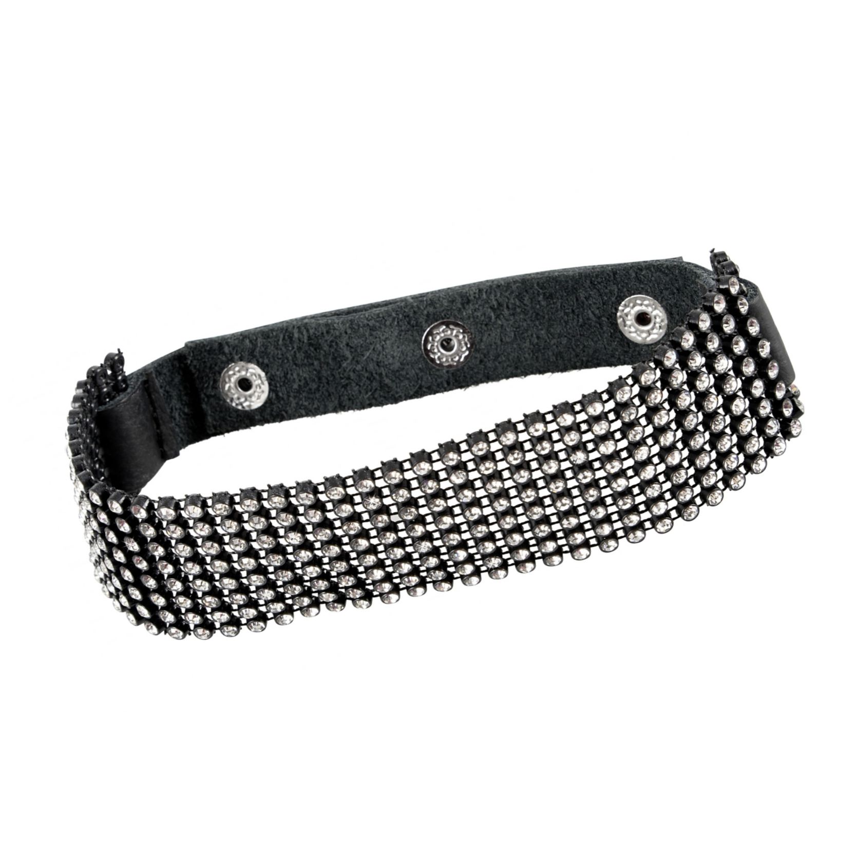 Zgardă Rhinestone Choker Negru