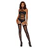 Bodystocking Dreamgirl Criss-Cross Negru S-L