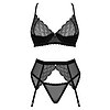 Set 3 Piese Obsessive Chemeris Negru XS-S