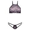 Set Barely Bare Dual Strap Panty Bralette Negru S-L