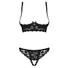 Set Fără Cupe Obsessive Letica Negru S-M