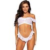 Set Leg Avenue Lace Ruffle Alb XS-L