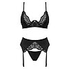 Set Obsessive Bellastia 3 Piese Negru M-L