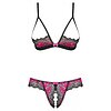 Set Obsessive Open Tulia Negru L-XL