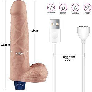 Lovetoy Real Softee 9'' (23 cm) – 10 Moduri, Reîncărcabil Thumb 6