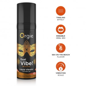 Gel Orgie Dual Vibe Vibrator Lichid Sex On The Beach 15 ml Thumb 1