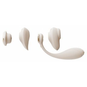 ZALO DEYA Vibrator Purtabil cu Telecomandă și Suctiune Ivory Alb Thumb 2