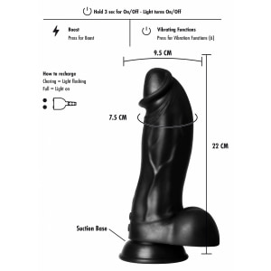 Monstru Preistoric Vibrant 22 cm – 9 Moduri, Reîncărcabil Negru Thumb 6